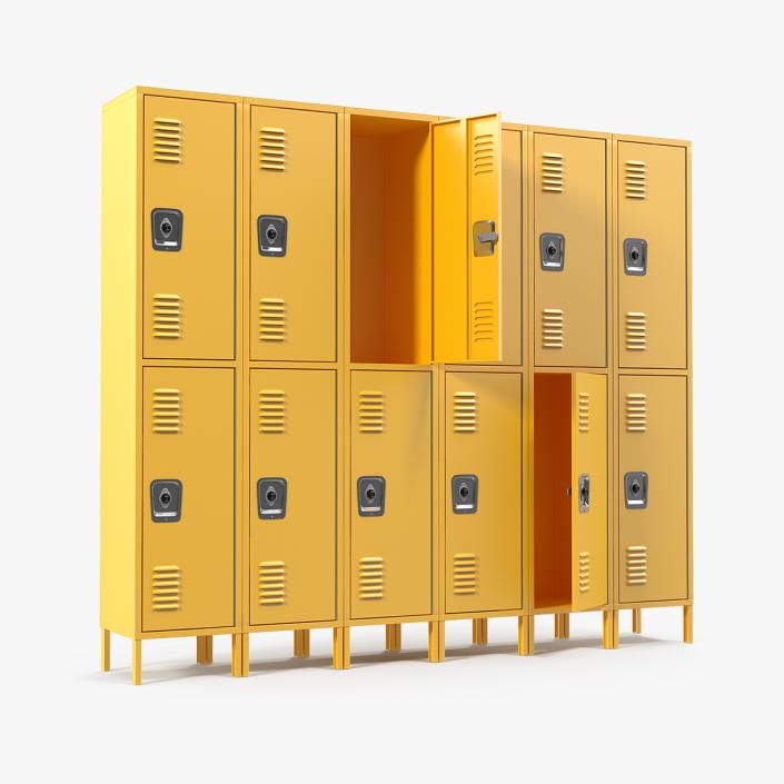 3D Commercial Lockers Two Row