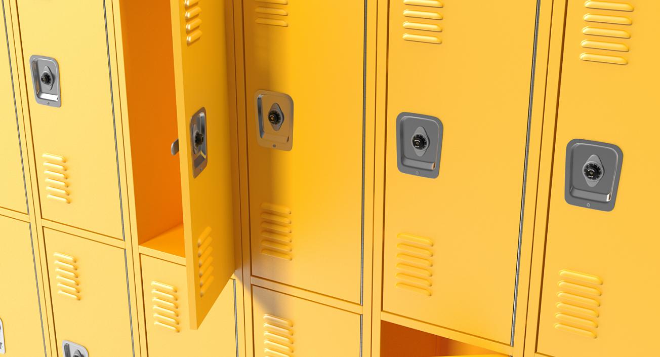 3D Commercial Lockers Two Row