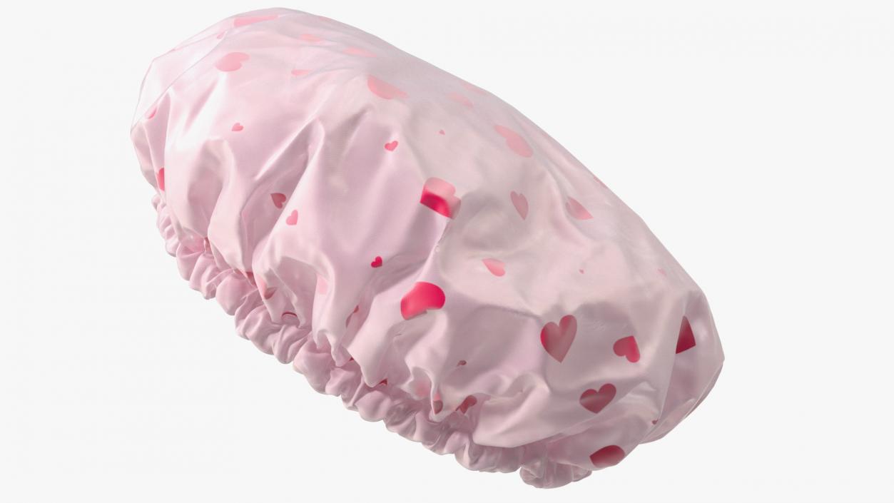 Satin Lined Shower Cap Pink Transparent 3D model