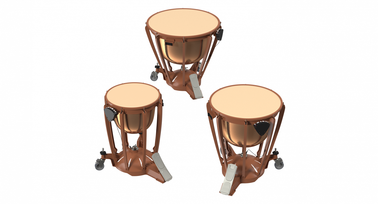 3D Kettle Drums 3D Models Set