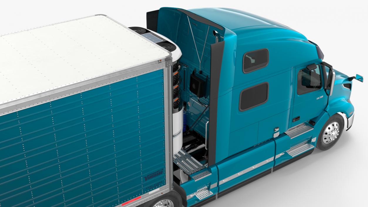 Volvo VNL 860 Truck with Reefer Trailer Your Brand Rigged 3D