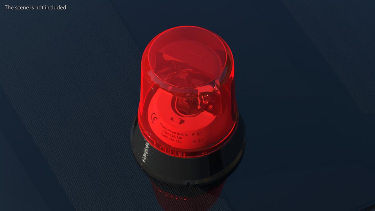3D Flashing Rotating Beacon Red model