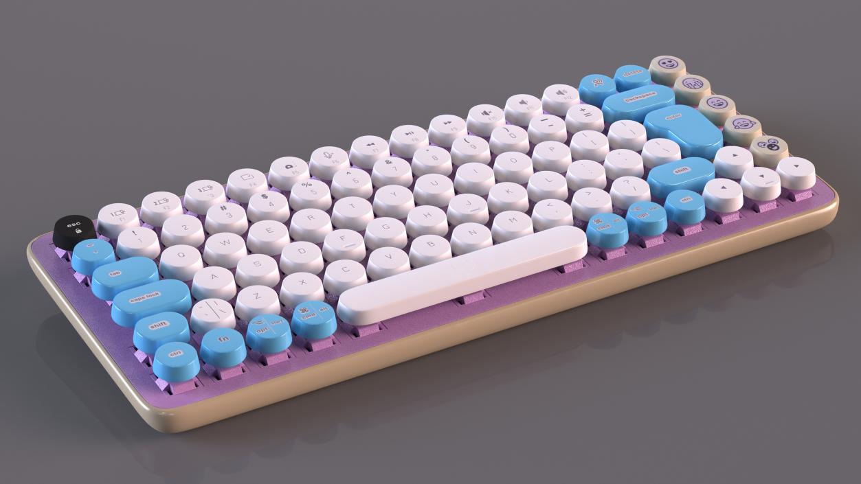 3D model Mechanical Keyboard with Emoji Keys