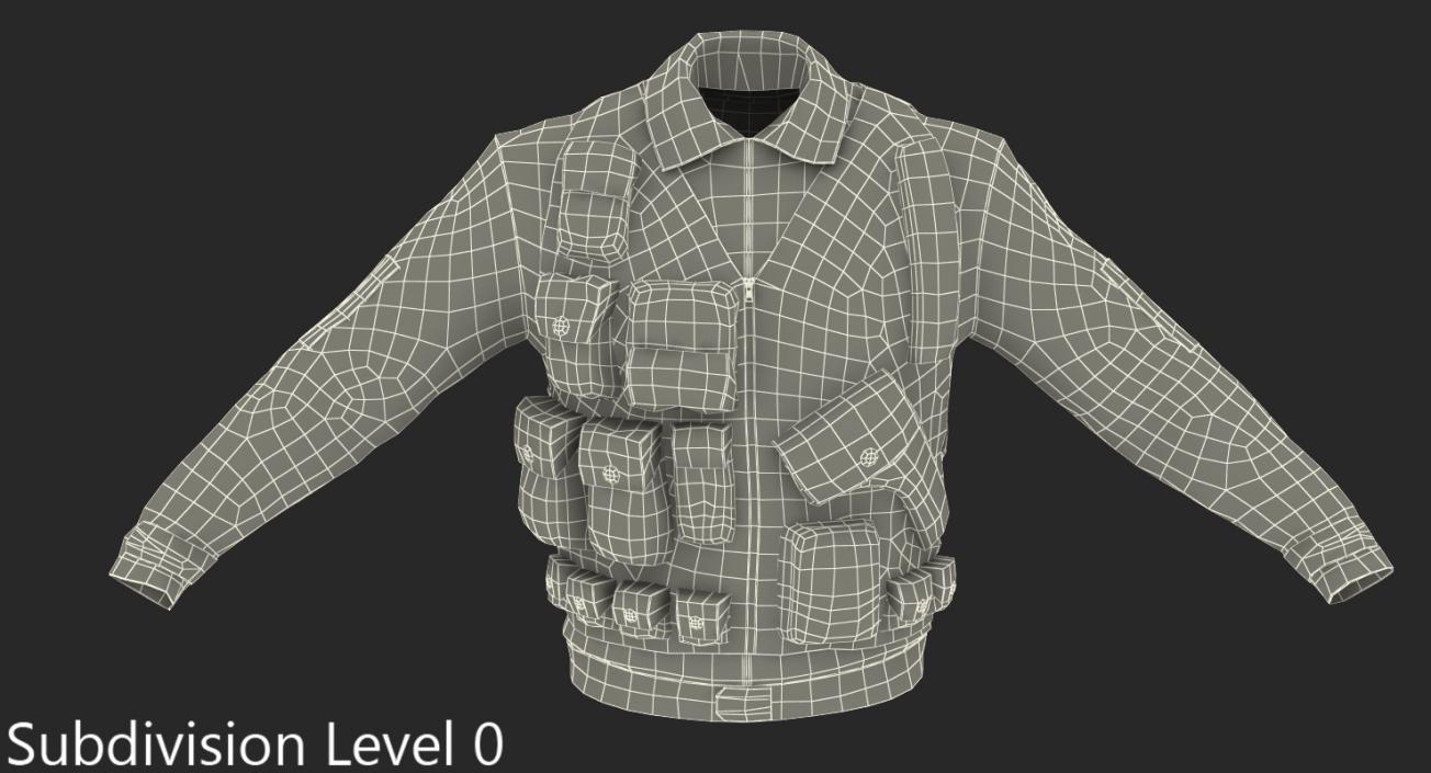 Military Shirt and Camouflage Vest 3D model