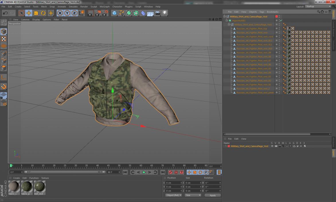 Military Shirt and Camouflage Vest 3D model