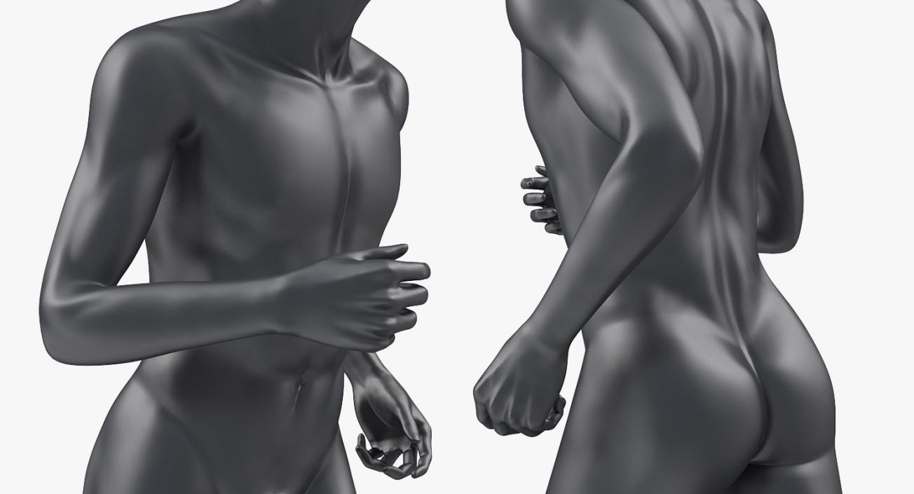 Running Male Dark Grey Mannequin 3D