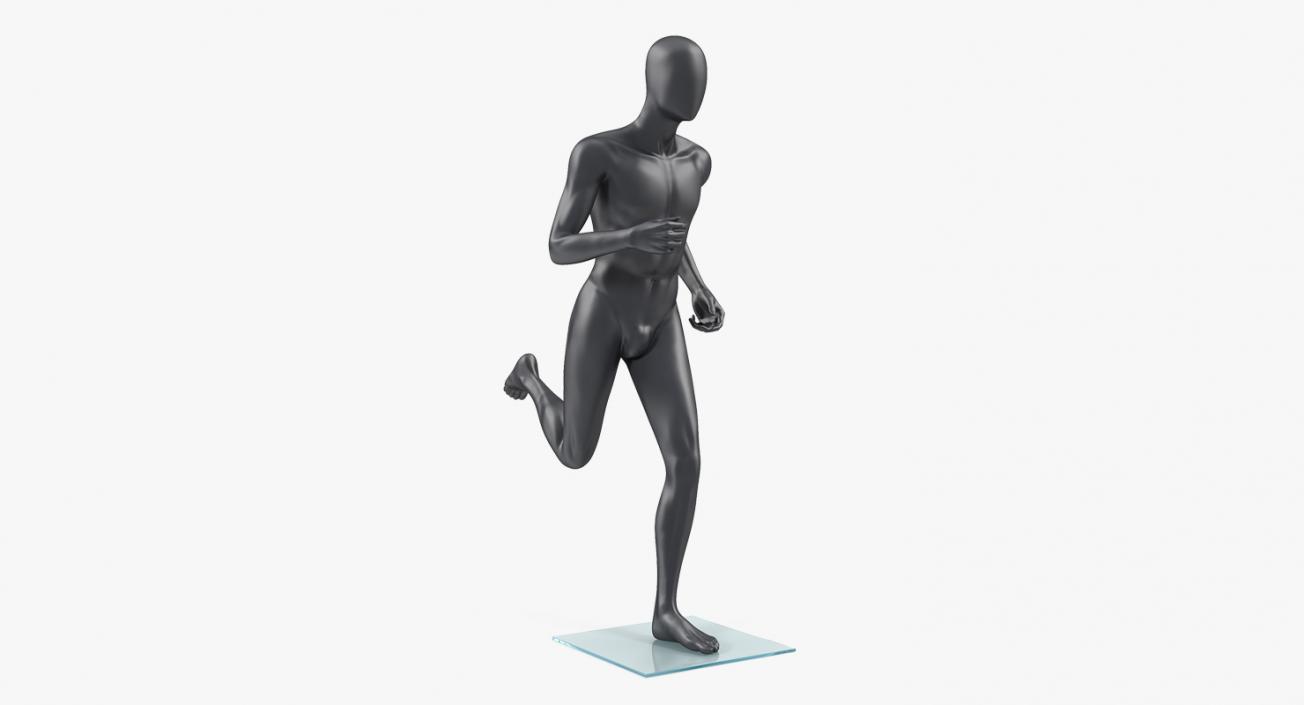 Running Male Dark Grey Mannequin 3D