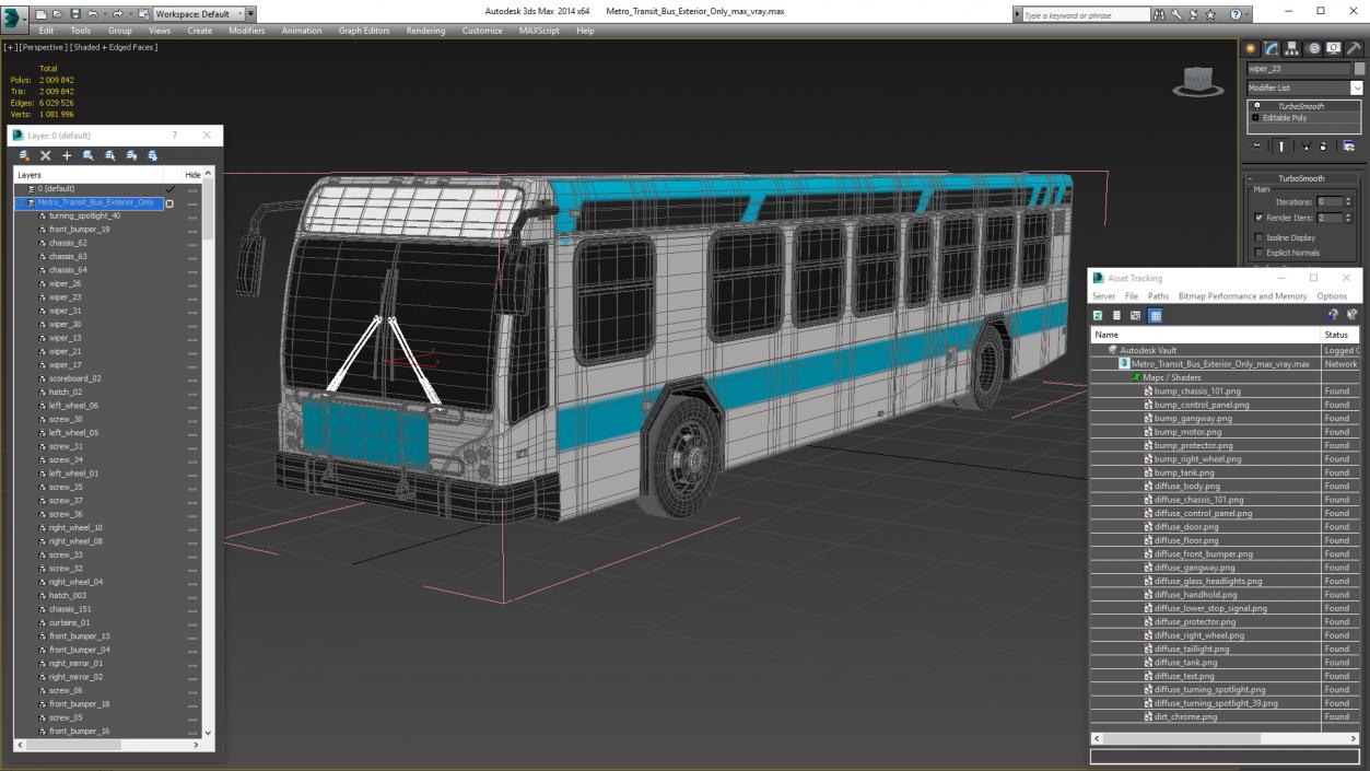 3D Metro Transit Bus Exterior Only
