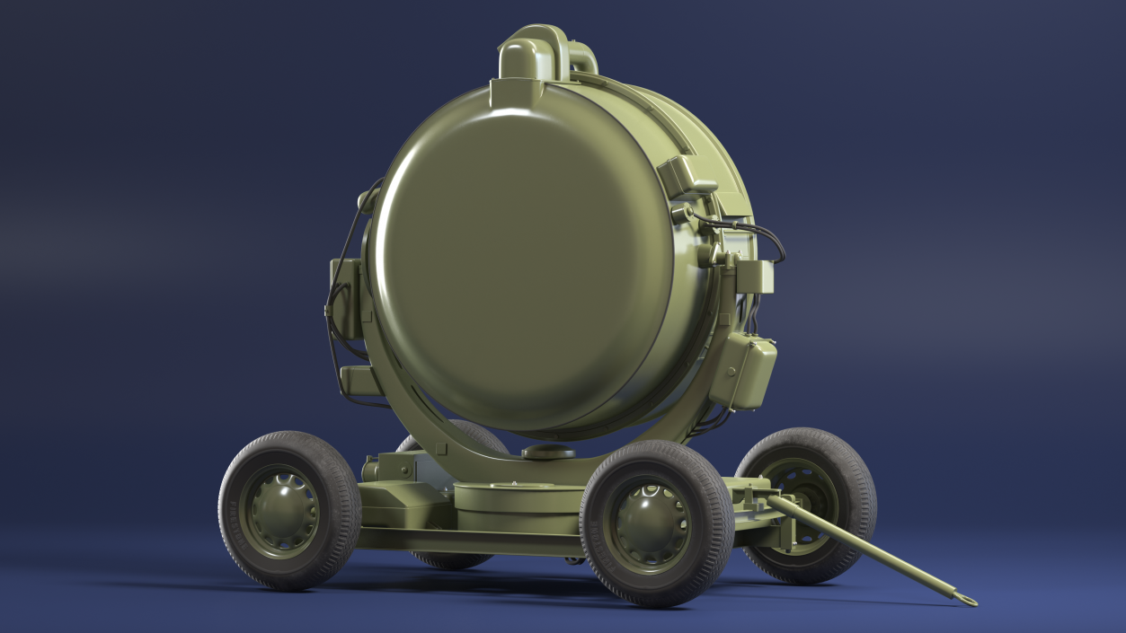 3D New Anti Aircraft Searchlight with Wheels