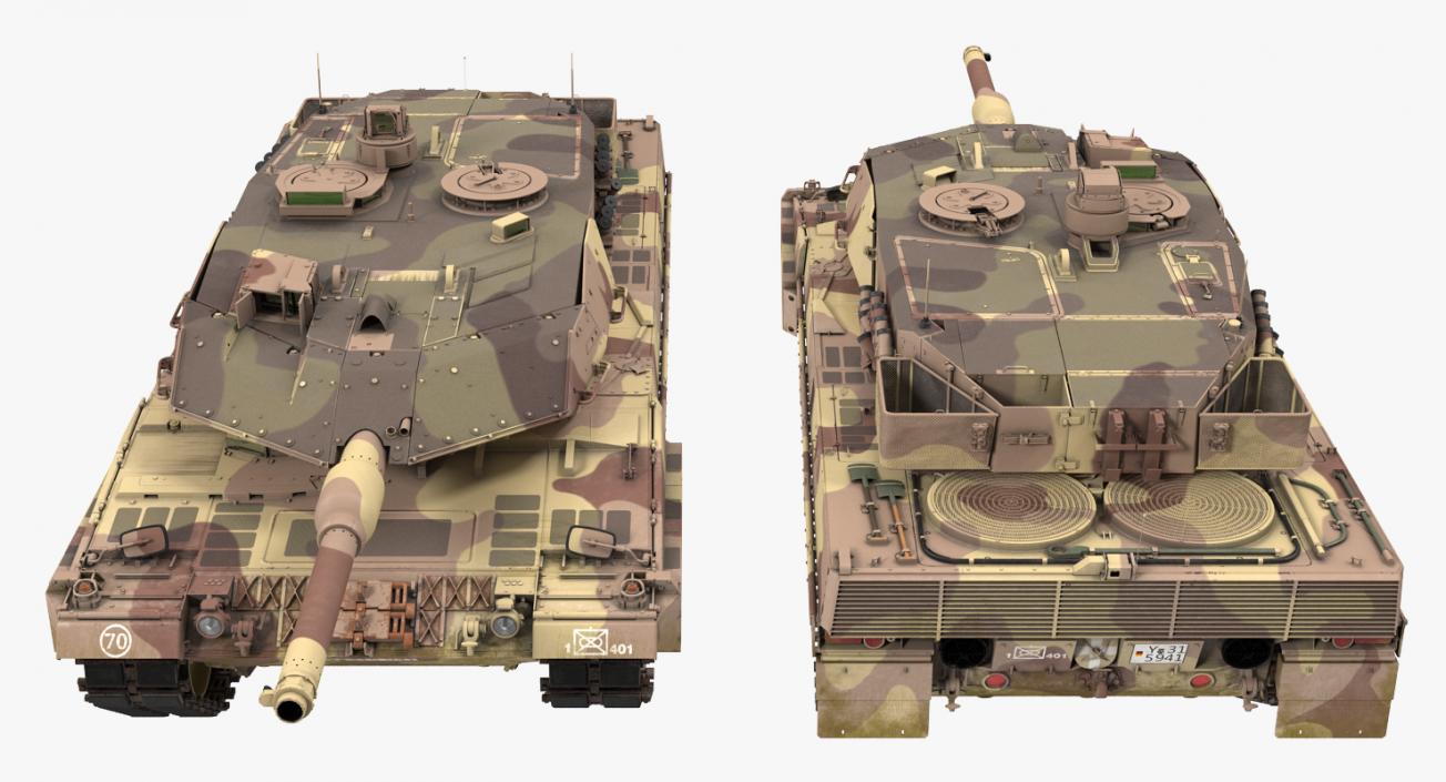 German Battle Tank Leopard 2A5 Desert 3D