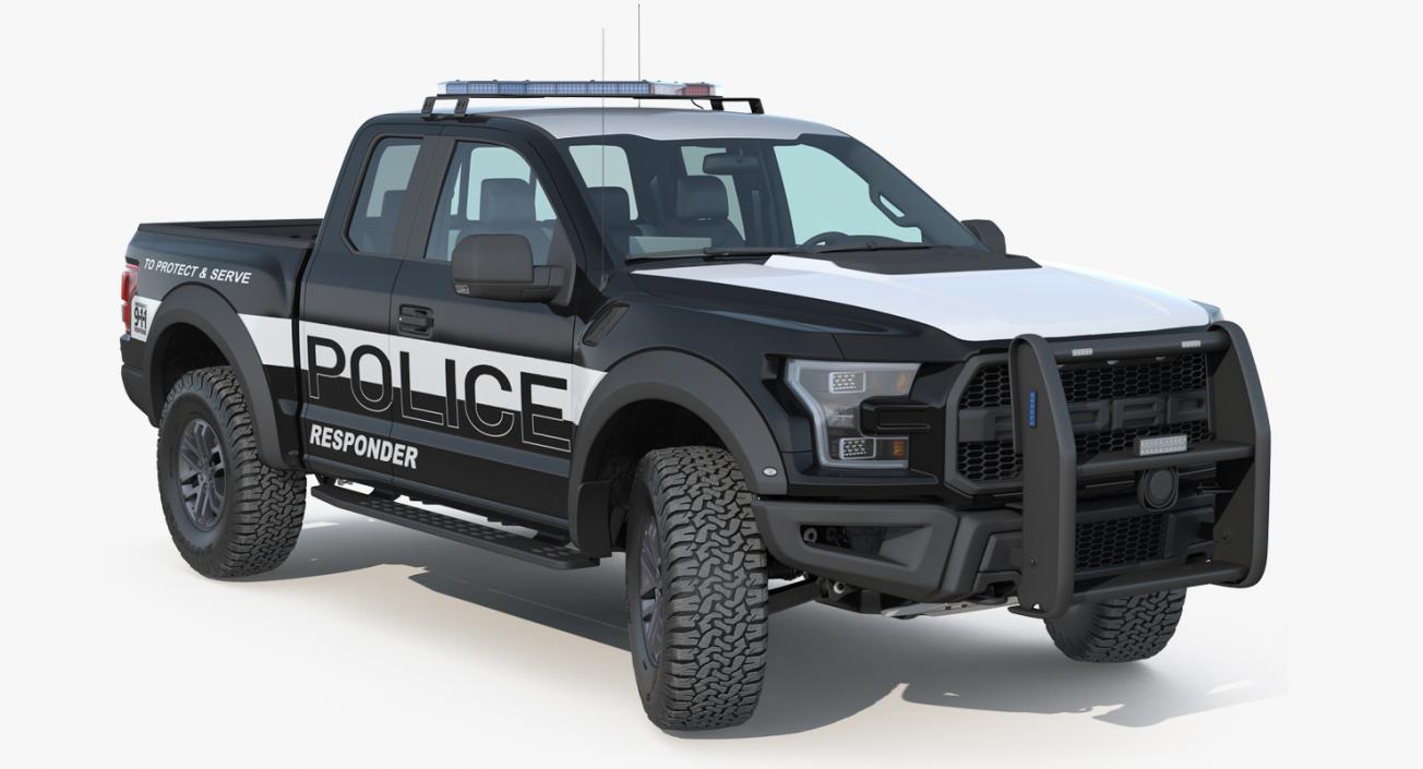 3D Ford F-150 Raptor Police Interceptor Unit Rigged model