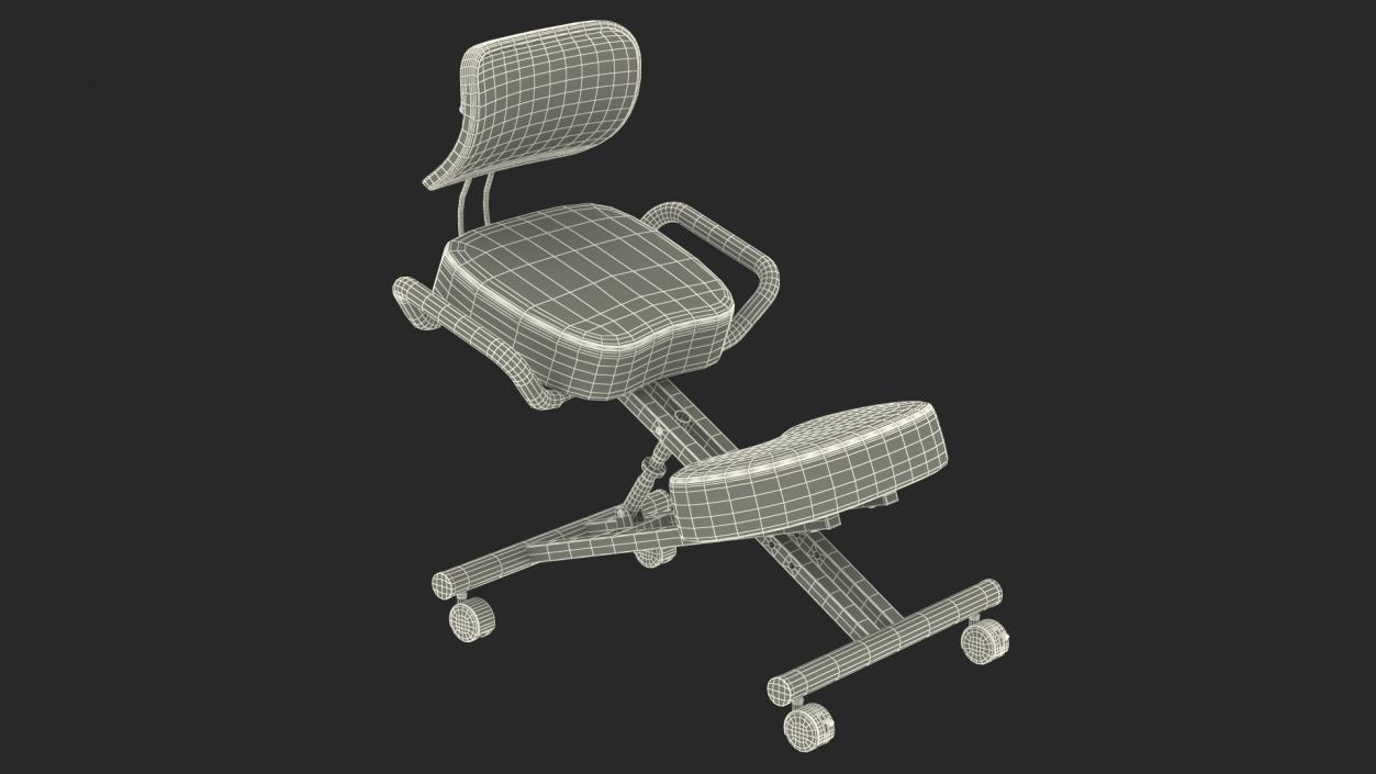 Ergonomic Kneeling Chair with Back Support 3D