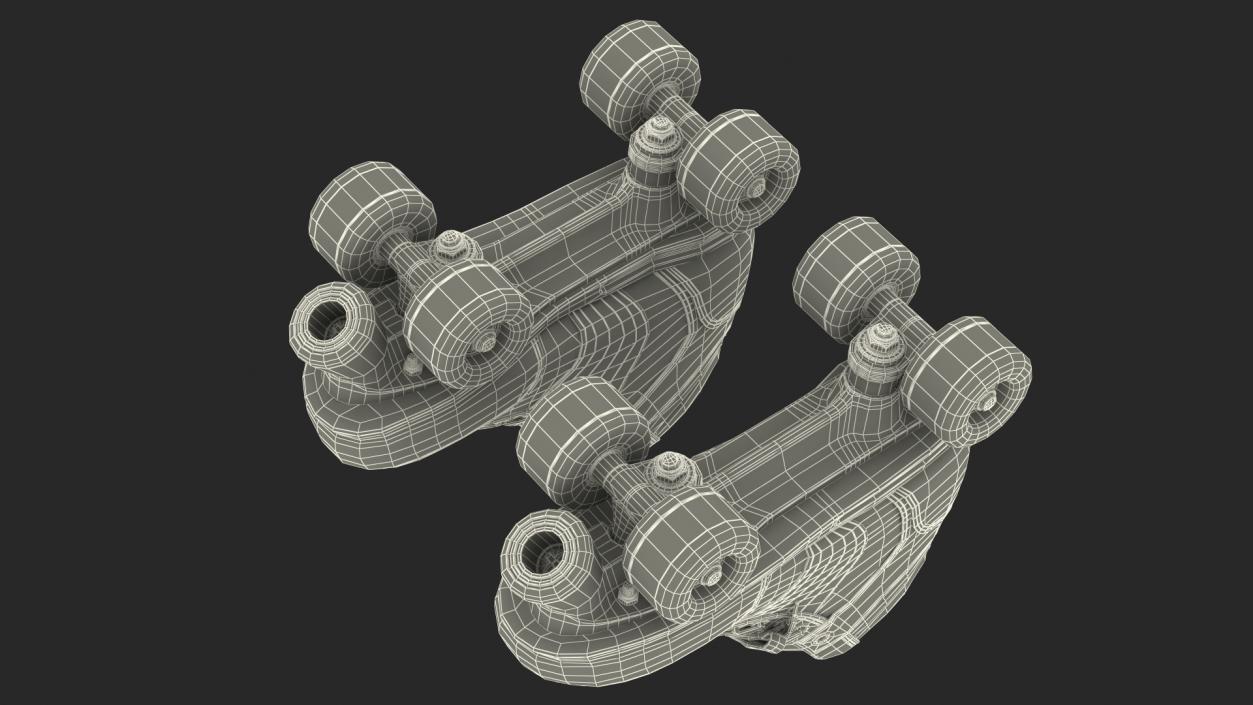 Quad Roller Skates White 3D model