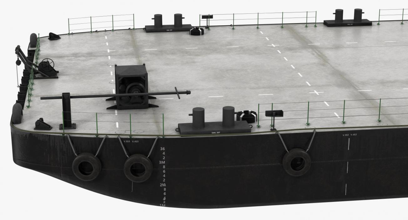 Flat Top Barge 3D model