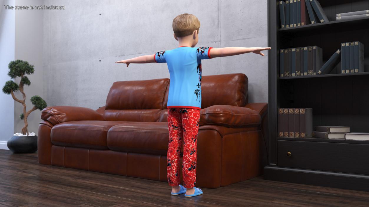 Child Boy Home Style T-Pose 3D