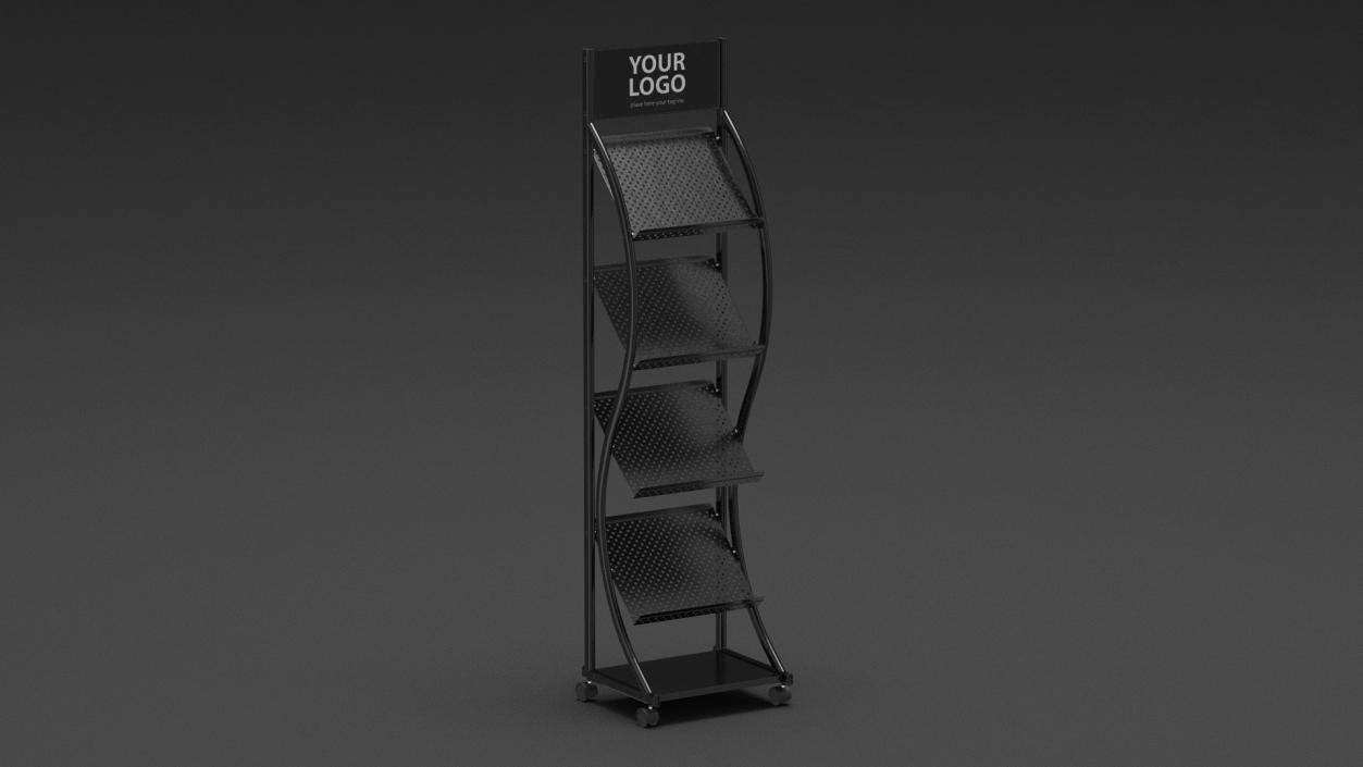 3D Reception with Magazine Rack Mockup Black