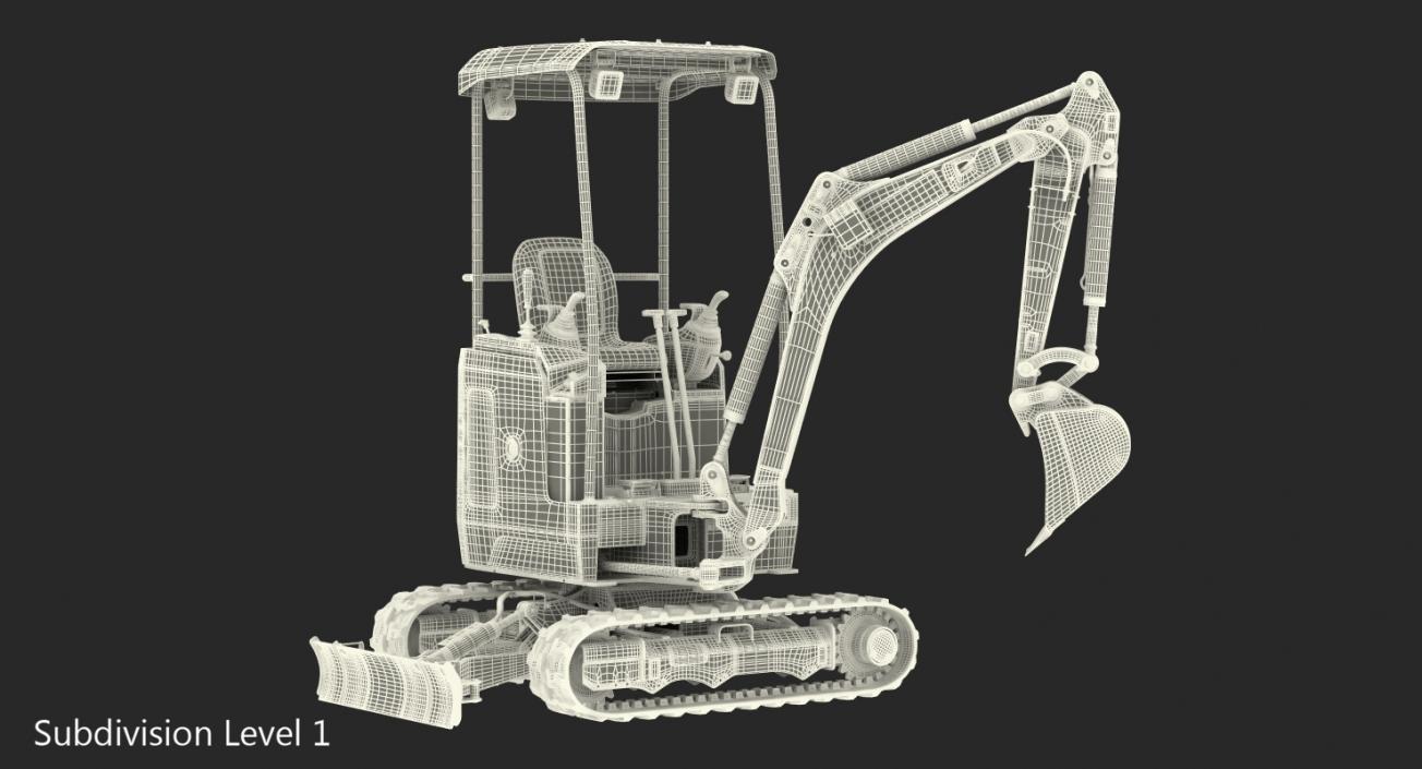 3D Mini Excavator JCB 18Z1 Clean Rigged