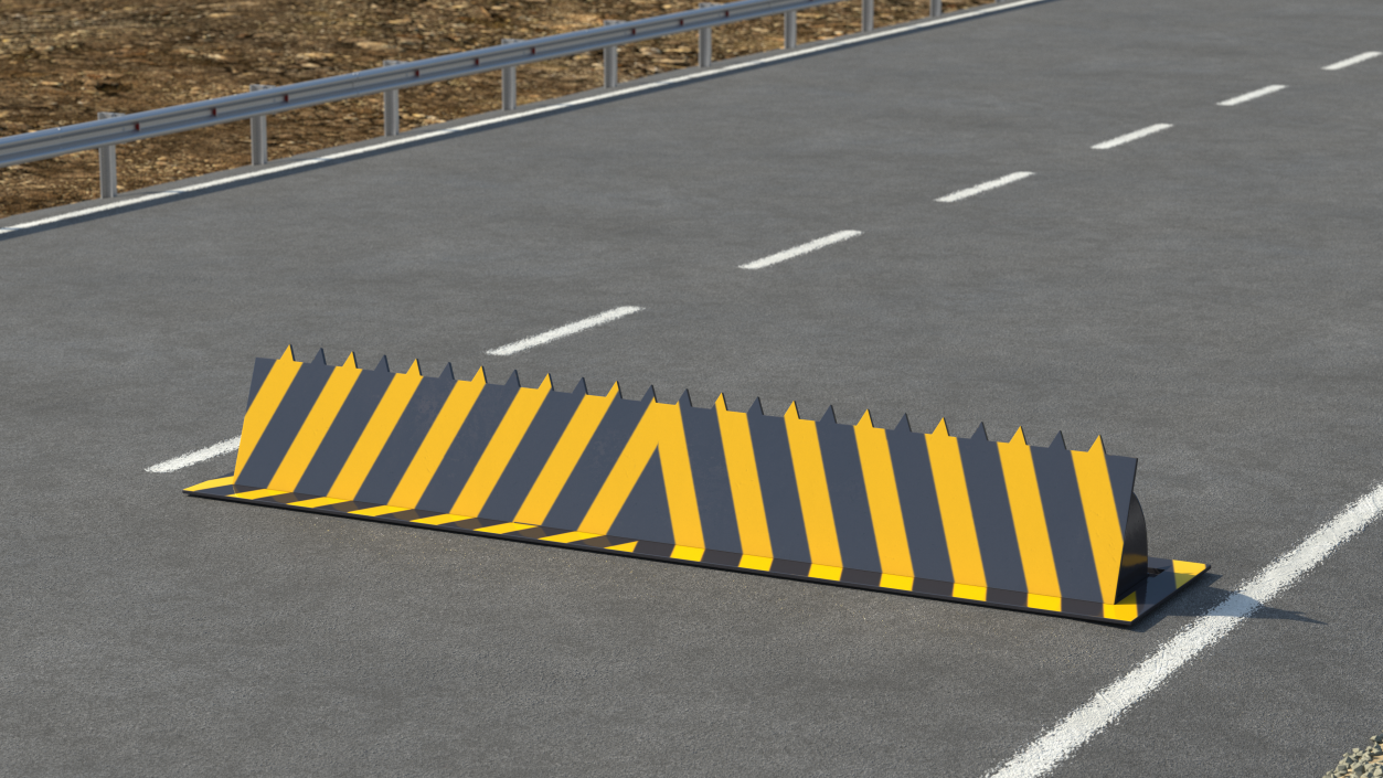 3D Roadblock Barrier Large model