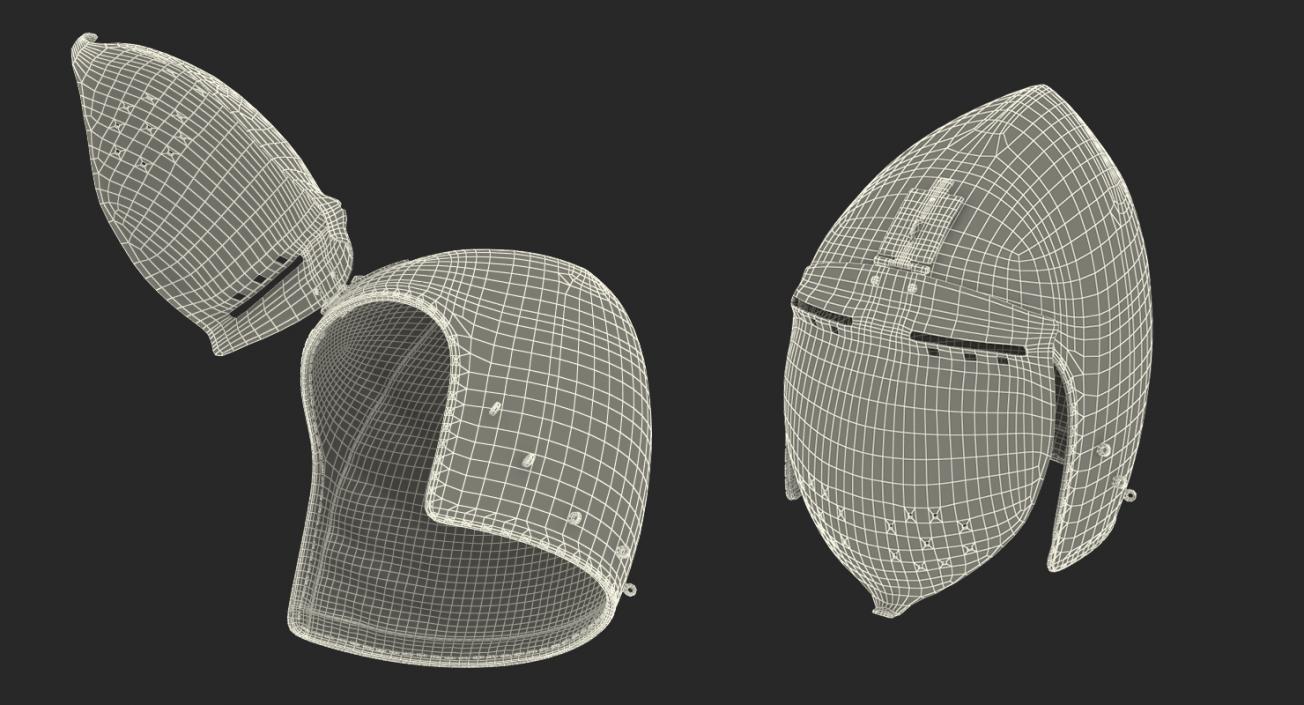 Klappvisier Bascinet Helmet 3D