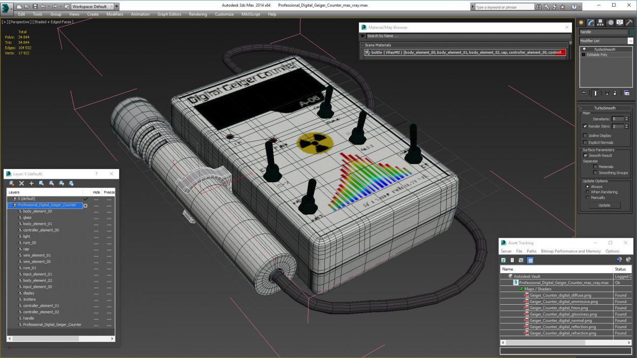 3D model Professional Digital Geiger Counter