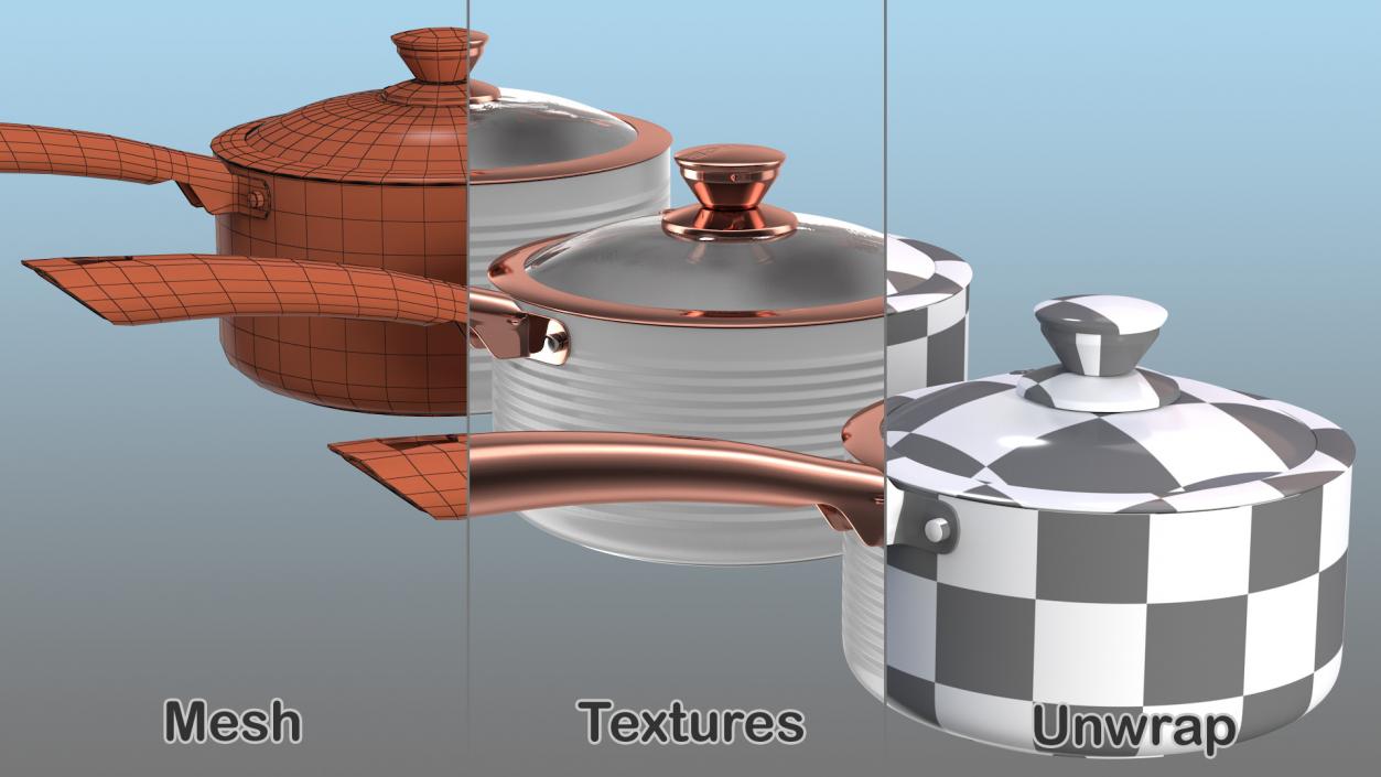 White Tower Saucepan Set 3D model