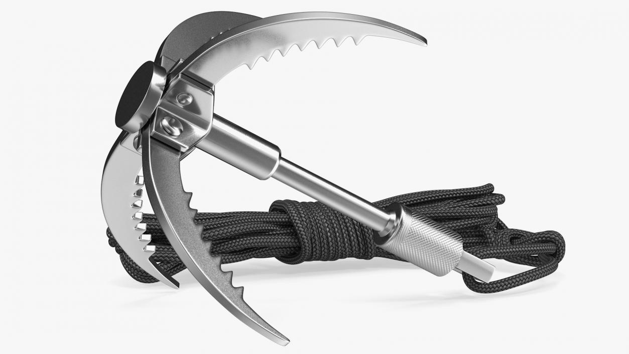 3D Folding Climbing Grappling Hook with Rope