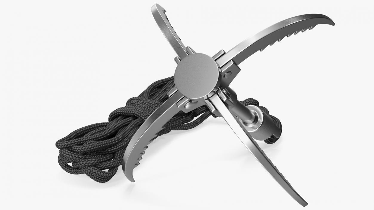 3D Folding Climbing Grappling Hook with Rope