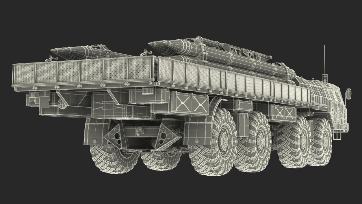 3D model 9T234 Smerch Transporter Loader with Spare Rockets