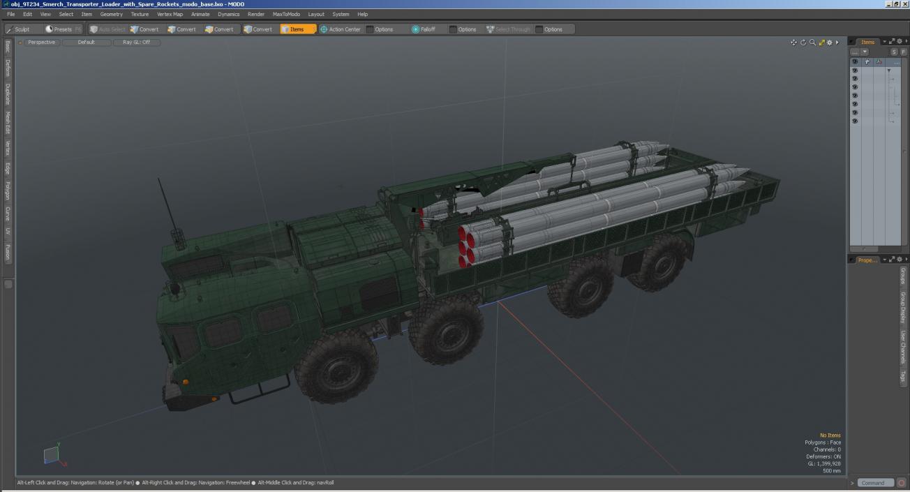 3D model 9T234 Smerch Transporter Loader with Spare Rockets
