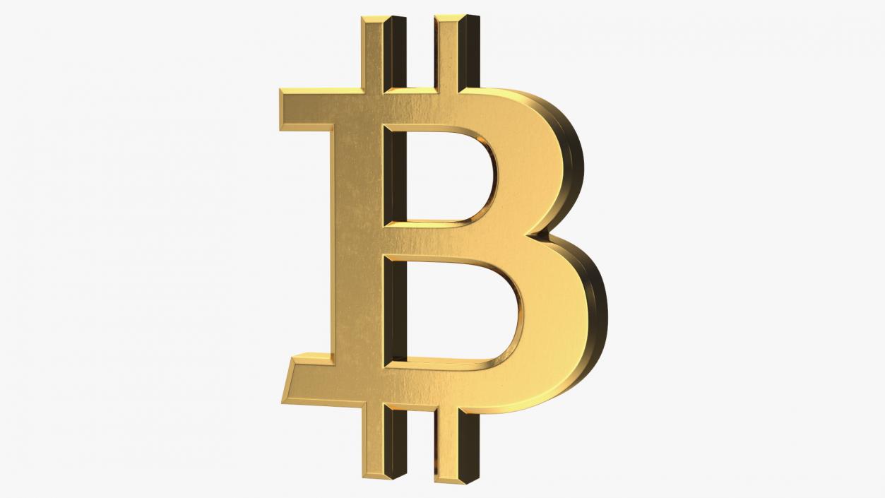 Bitcoin Symbol Gold 3D model
