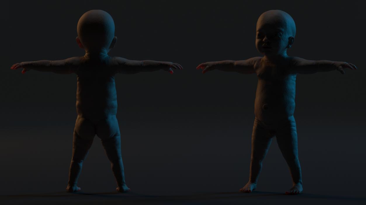 3D 8 Month Baby Boy T-Pose model