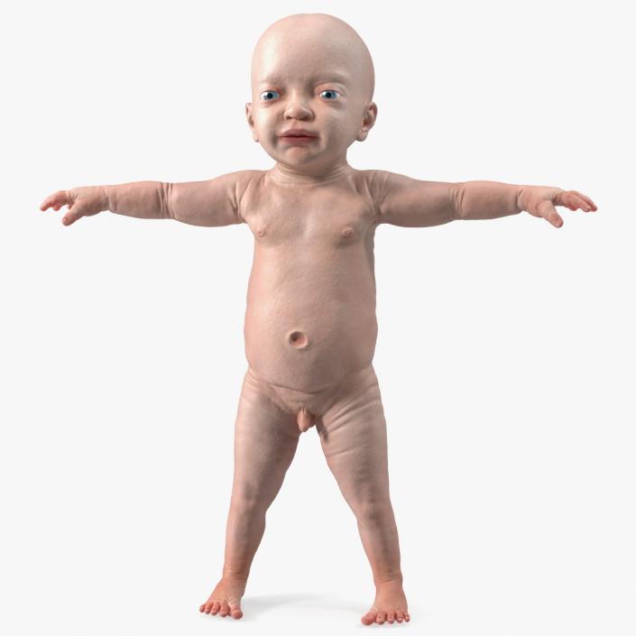 3d Model Child Rigged T-pose