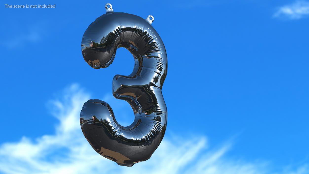 3D Balloon Numbers Set Mirror