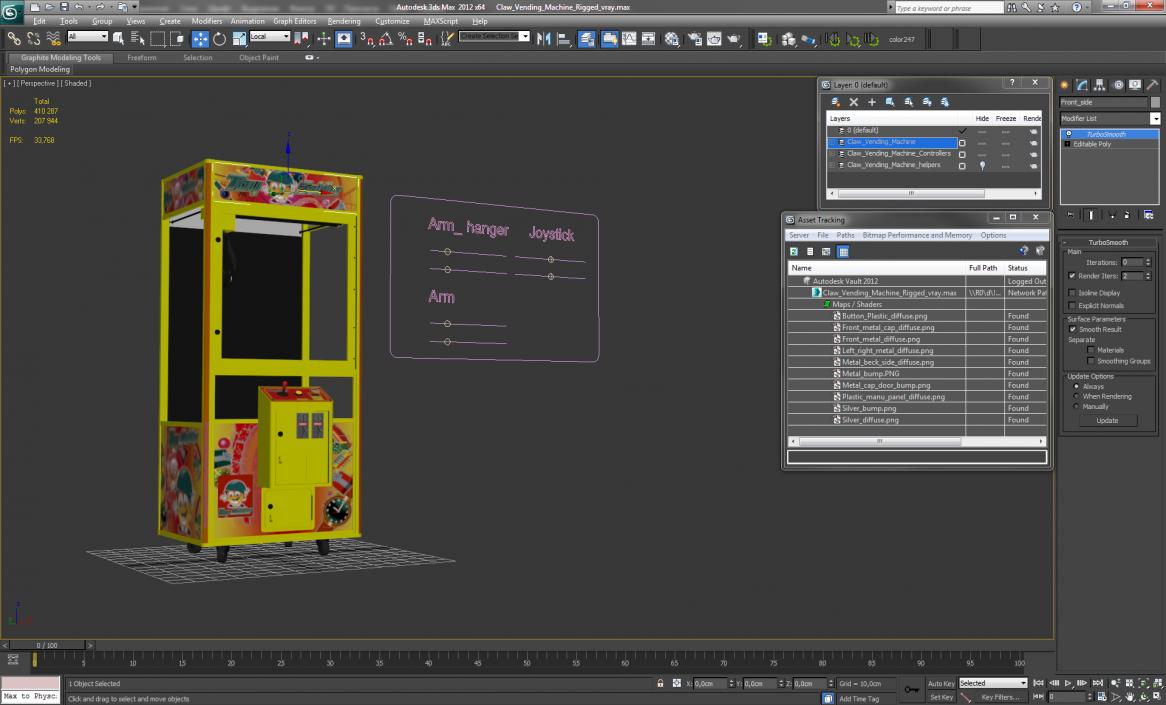 Claw Vending Machine Rigged 3D