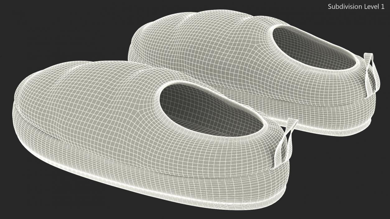 3D model Khaki North Face Down Slippers