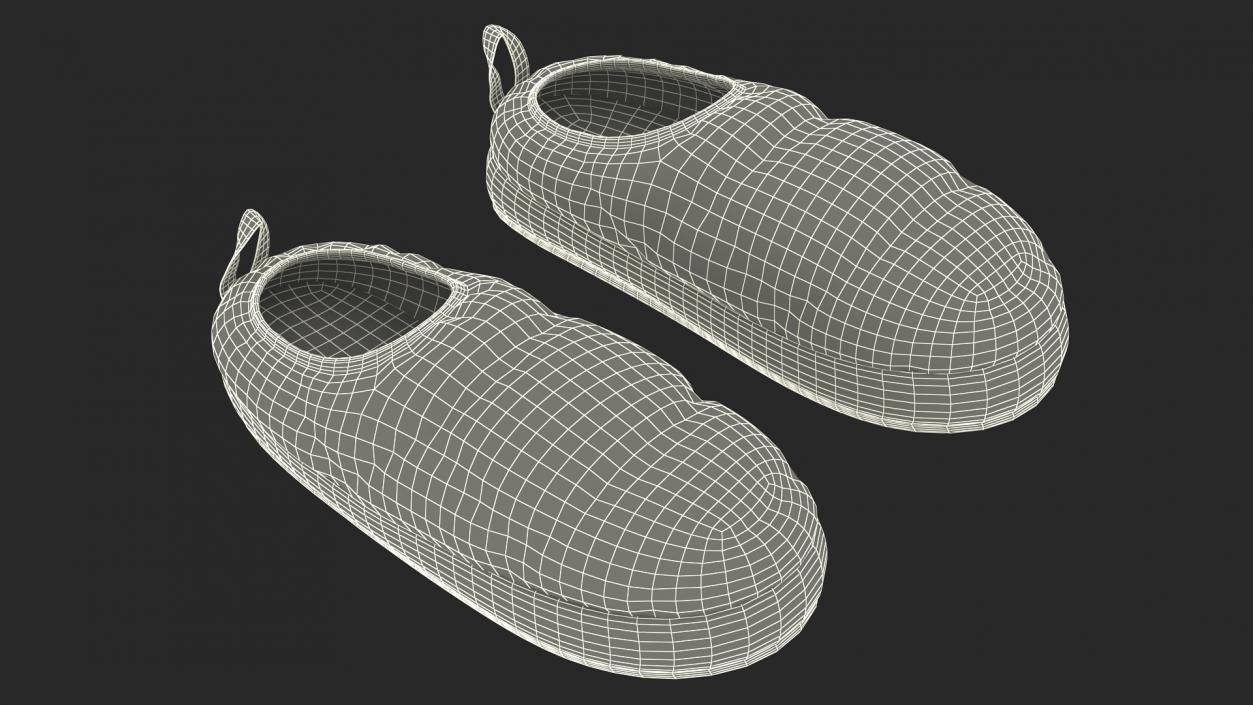 3D model Khaki North Face Down Slippers