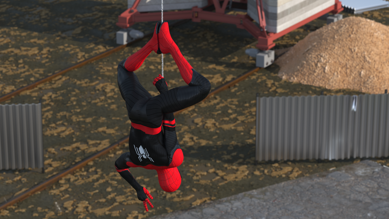 3D Spider Man Hanging Pose model