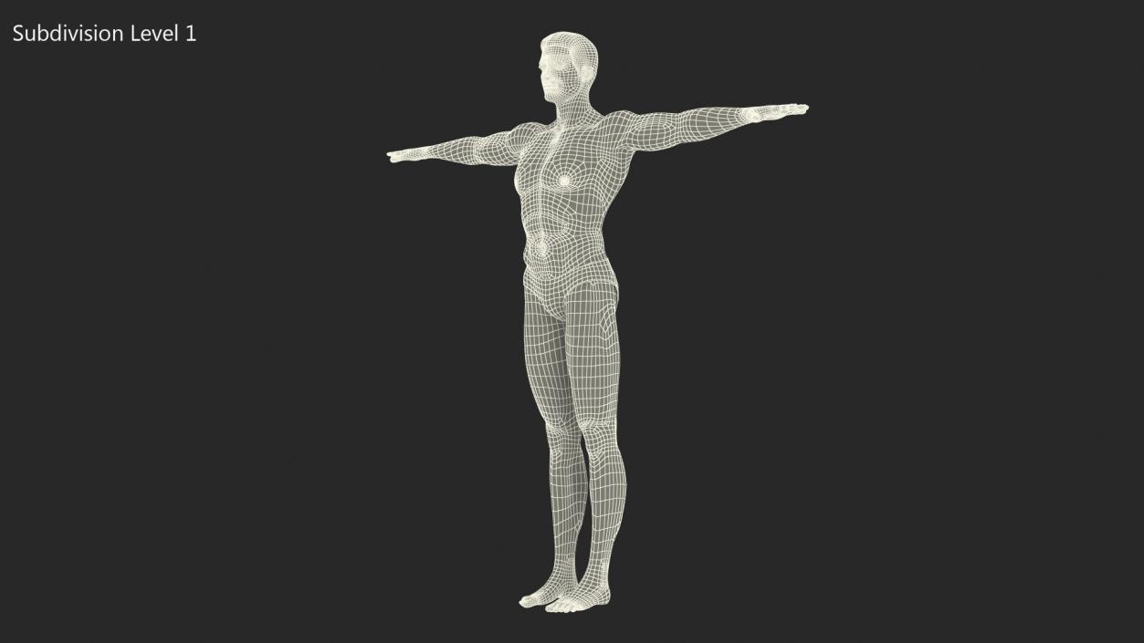 Fitness Athletic Man T-Pose 3D