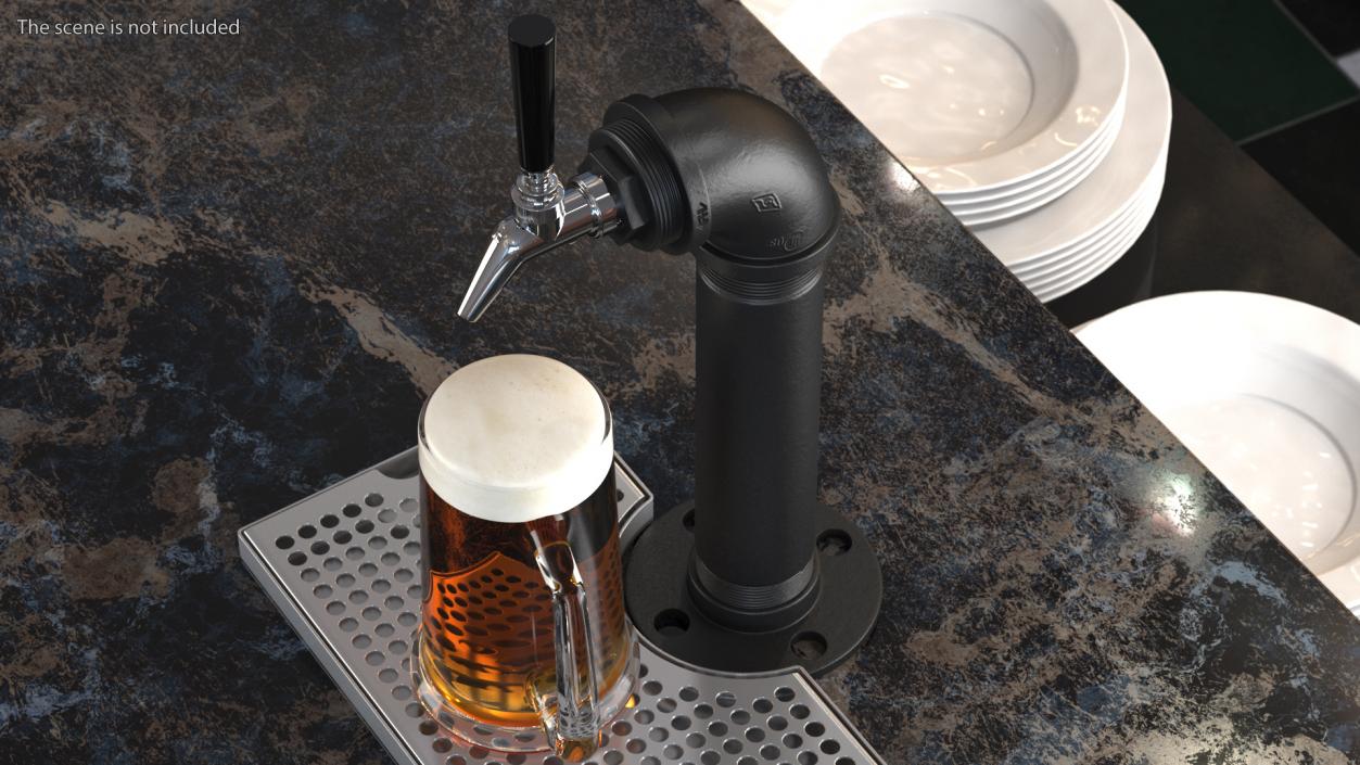 Black Iron Beer Tower Single Tap 3D
