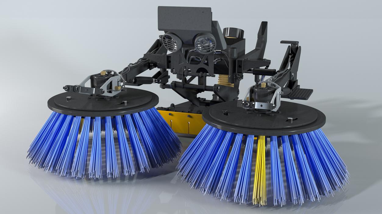 3D model Road Sweeper Brushes Mechanism