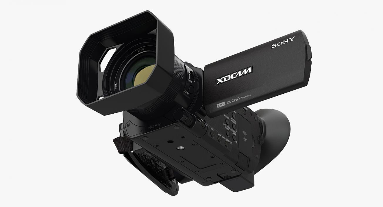 3D Compact Camcorder Sony PXWS X70 Rigged model