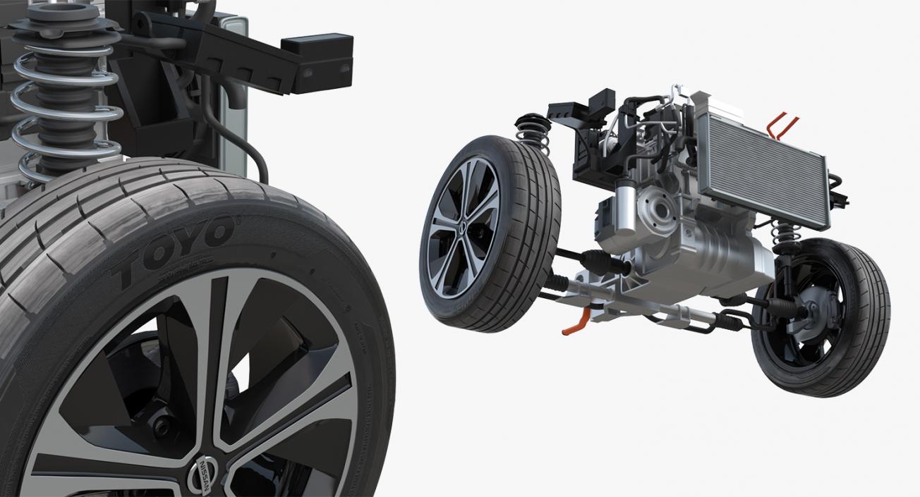 Nissan Leaf Engine and Front Suspension 3D model