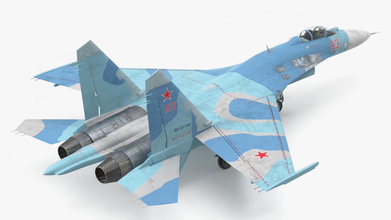 3D model Sukhoi Su-27 Flanker Russian Fighter Aircraft