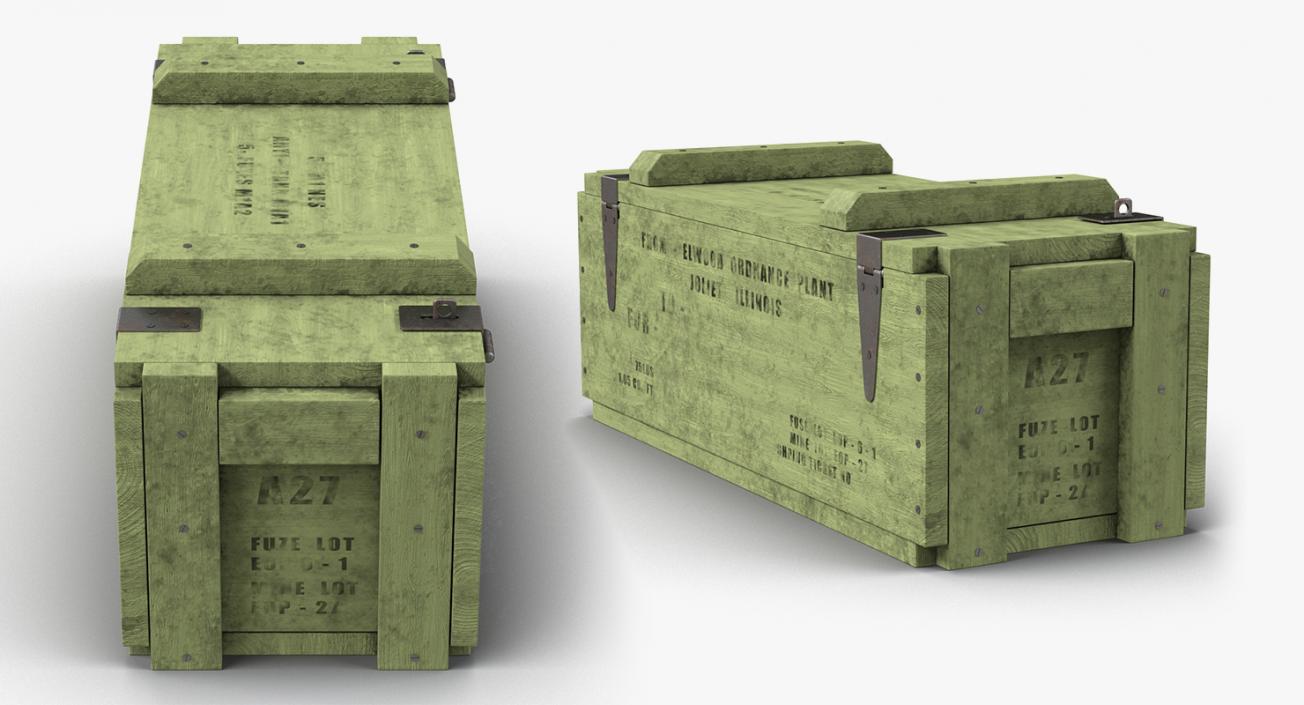 3D Military Ammunition Boxes Collection