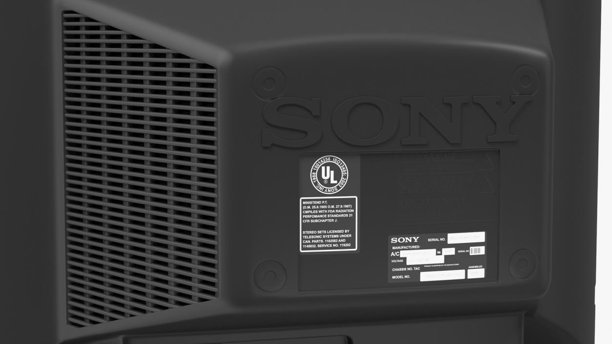 3D Sony KV-27S46 Retro CRT TV with IR Control Off
