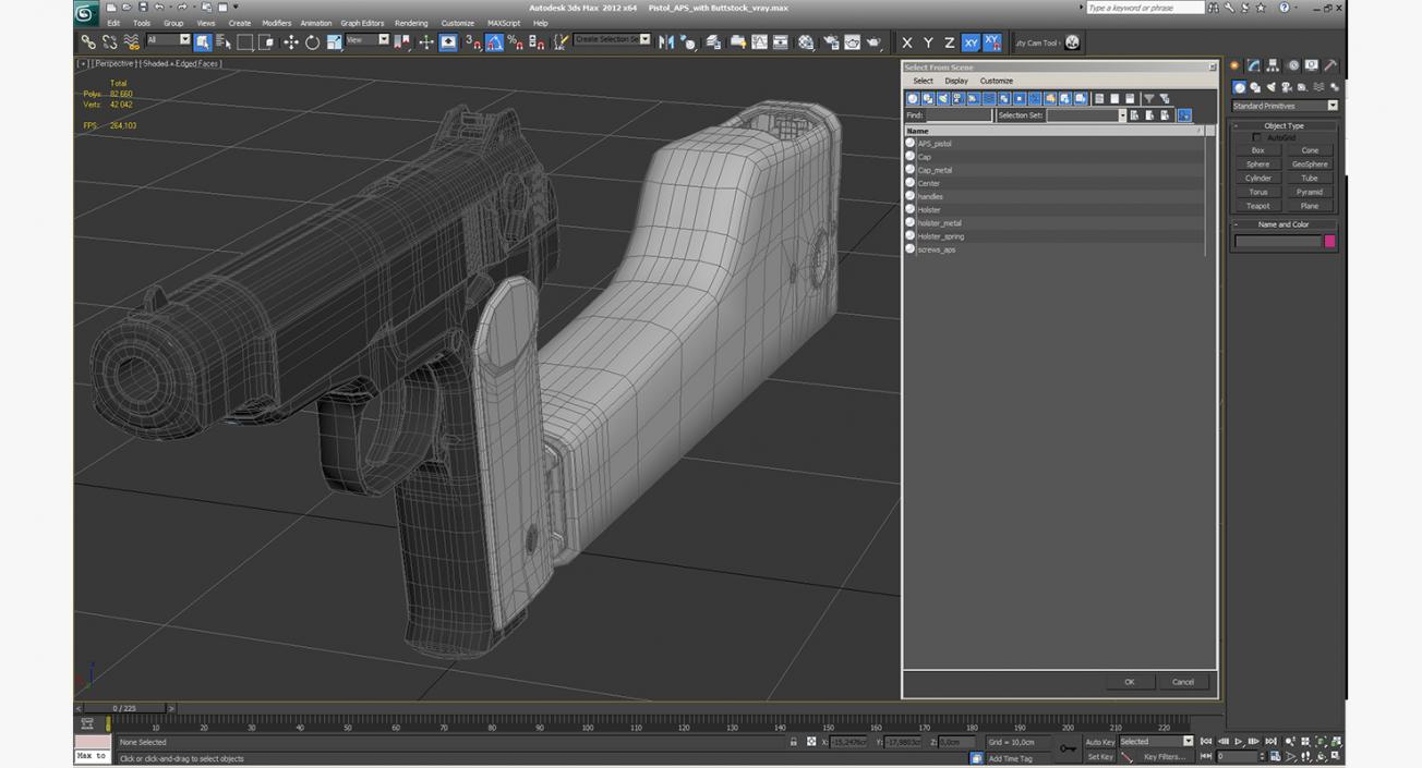 3D model Pistol APS with Buttstock