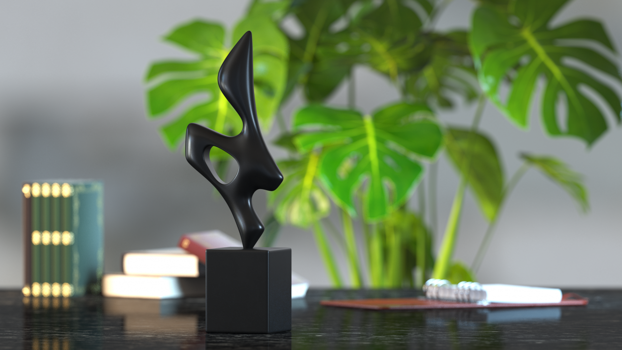 3D Home Decor Sculpture Wooden Black model