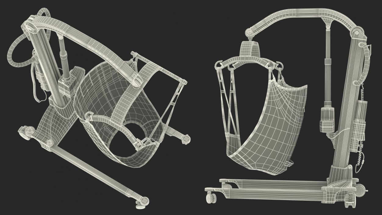 3D model Patient Lift with Sling Rigged