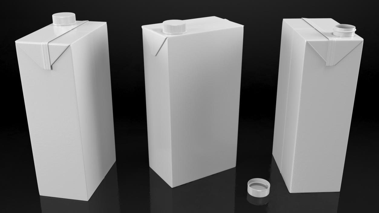 3D model Rectangular Aseptic Carton with Cap