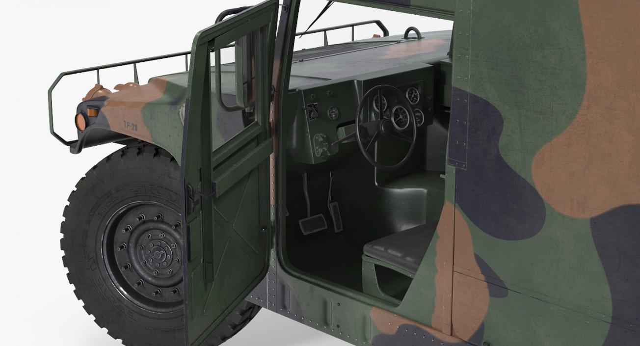 3D Mini Ambulance Military Car HMMWV m996 Camo model
